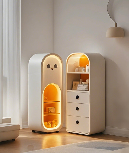 Modern Animal-Themed Kids Storage Cabinet with LED Lighting
