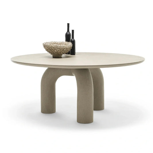 Contemporary Sculptural Round Coffee Table – Modern Minimalist Textured Centerpiece