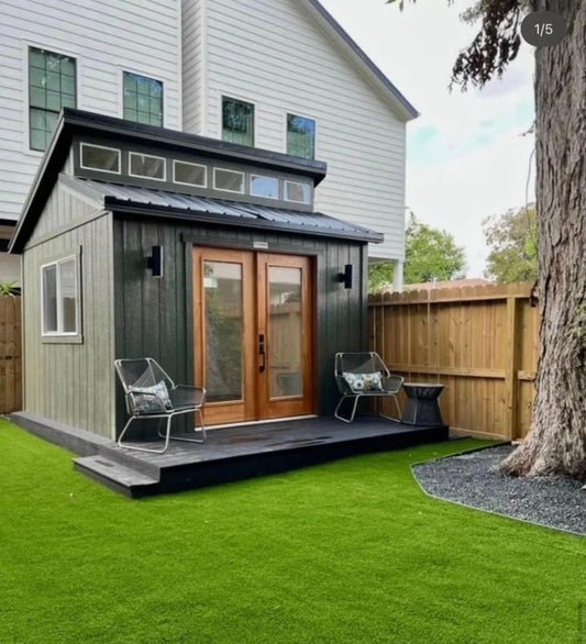 Stylish Modern Shed with Glass Doors and Skylights