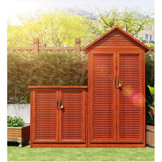 Rustic Double Shed for Organized Outdoor Living